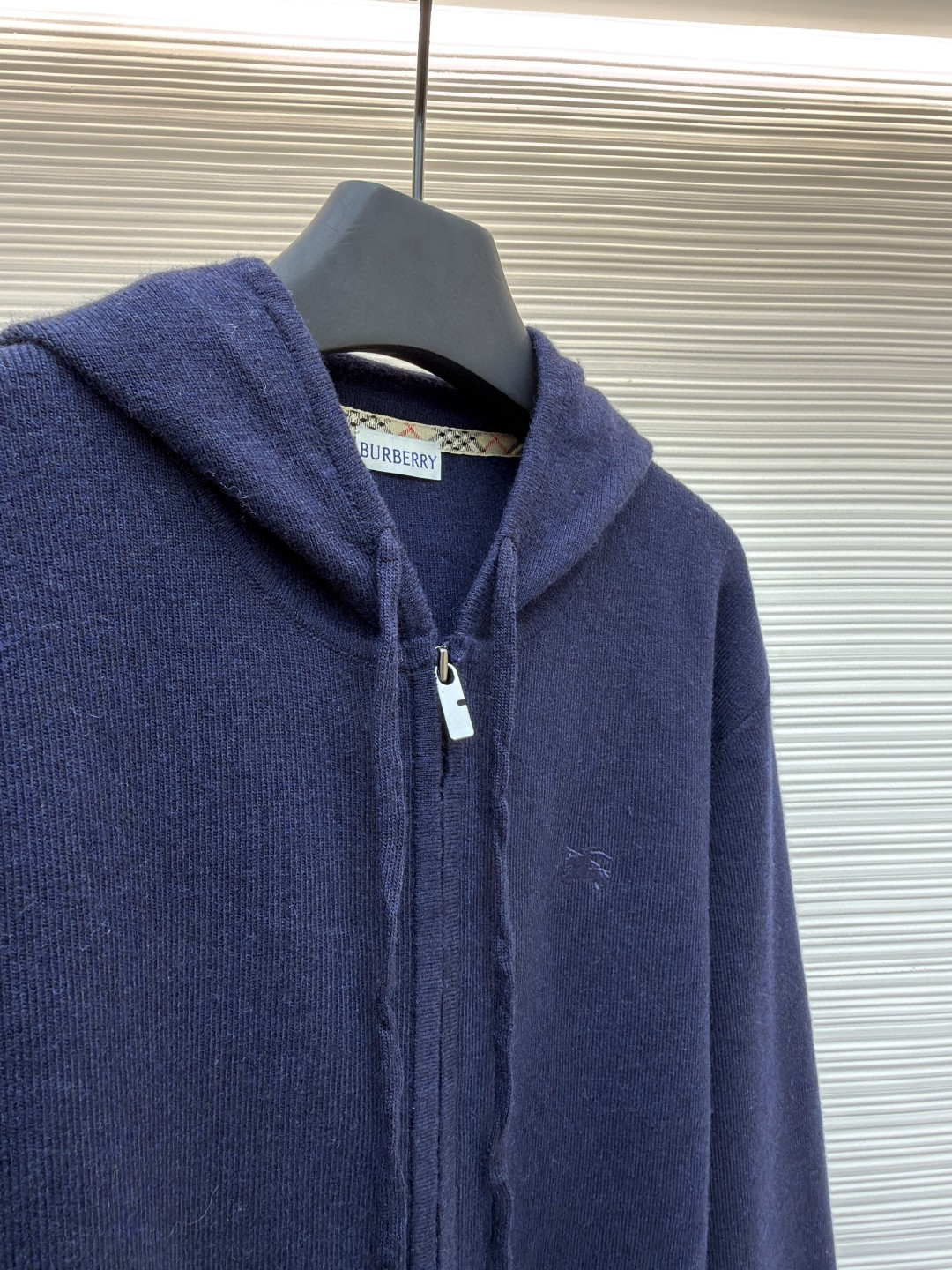 Burberry 巴宝莉 刺绣拉链开衫 连帽卫衣 毛衣 长袖 外套 灰色 蓝色 B0 81121341