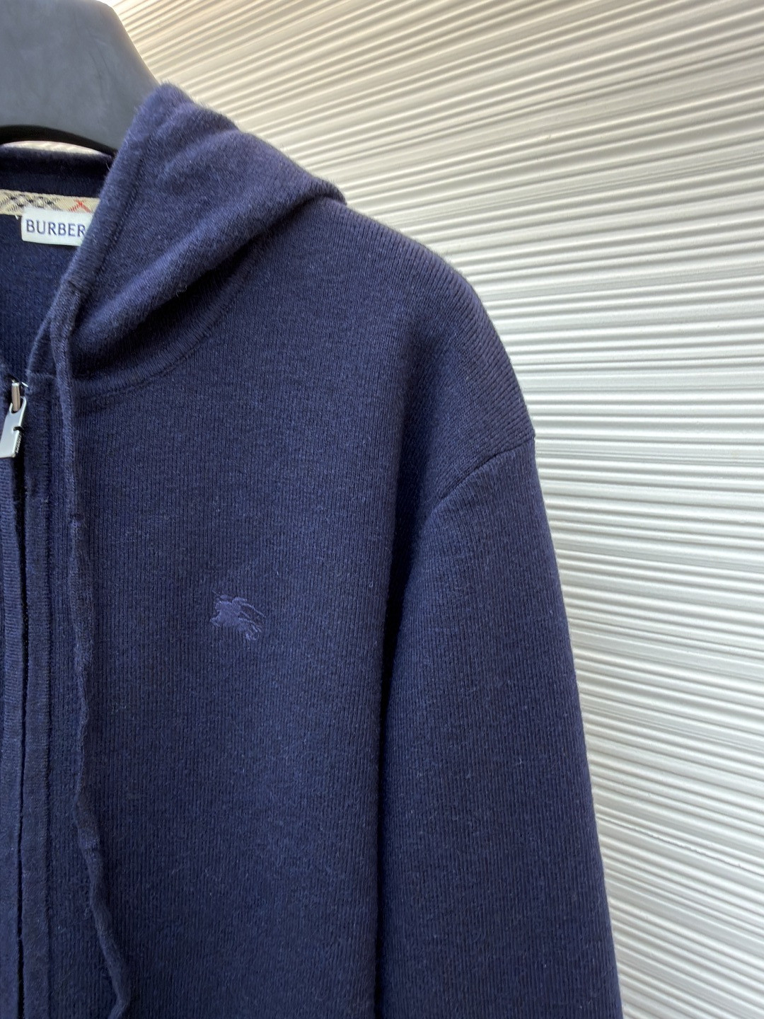 Burberry 巴宝莉 刺绣拉链开衫 连帽卫衣 毛衣 长袖 外套 灰色 蓝色 B0 81121341