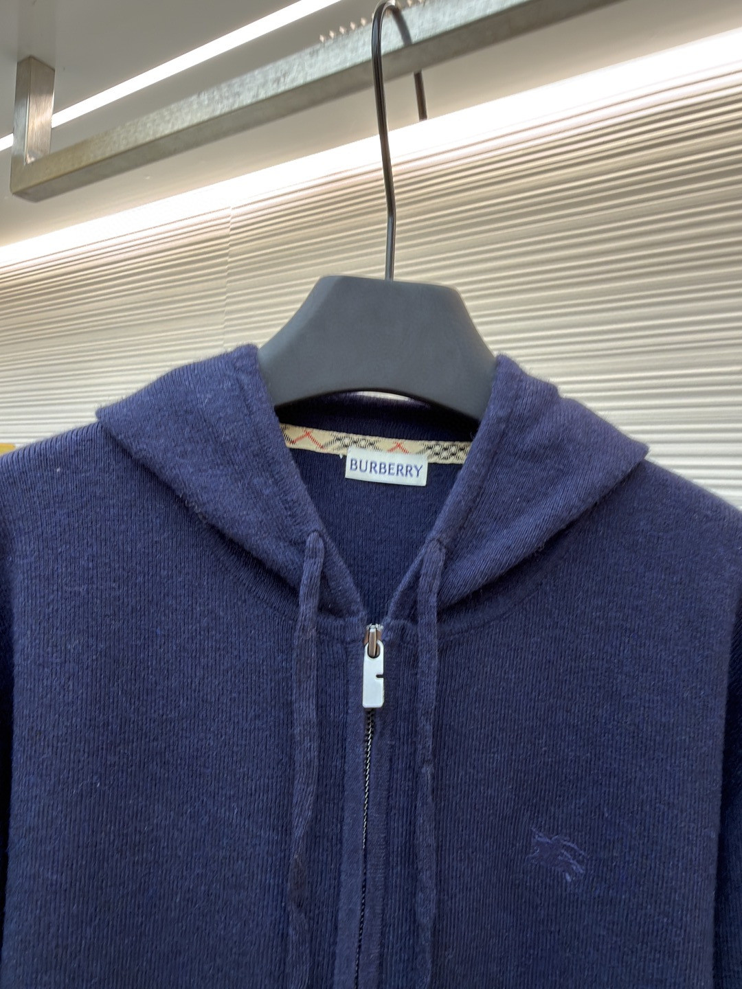 Burberry 巴宝莉 刺绣拉链开衫 连帽卫衣 毛衣 长袖 外套 灰色 蓝色 B0 81121341