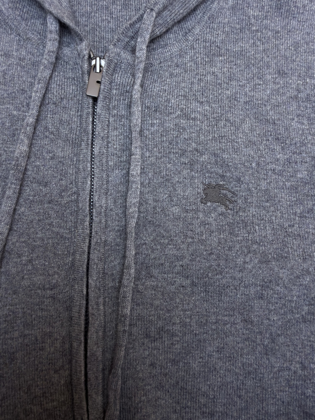 Burberry 巴宝莉 刺绣拉链开衫 连帽卫衣 毛衣 长袖 外套 灰色 蓝色 B0 81121341