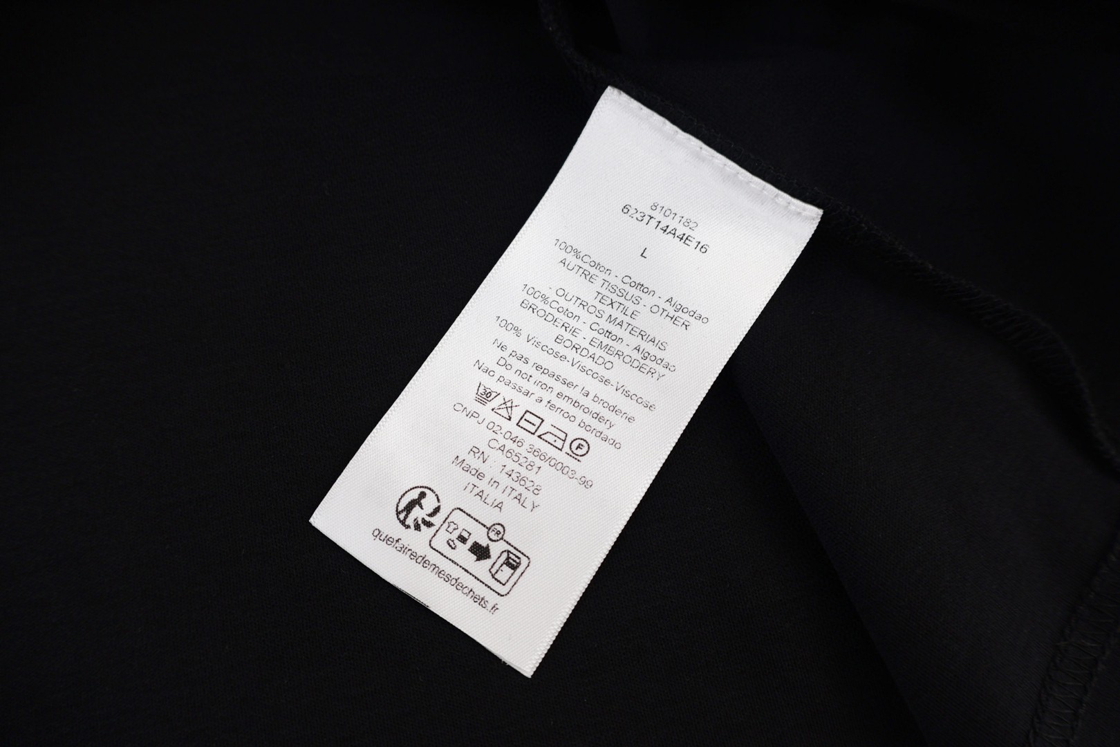 DIOR 迪奥 宣言刺绣圆领T恤 短袖 白色 黑色 A0 693J661A3282-C981