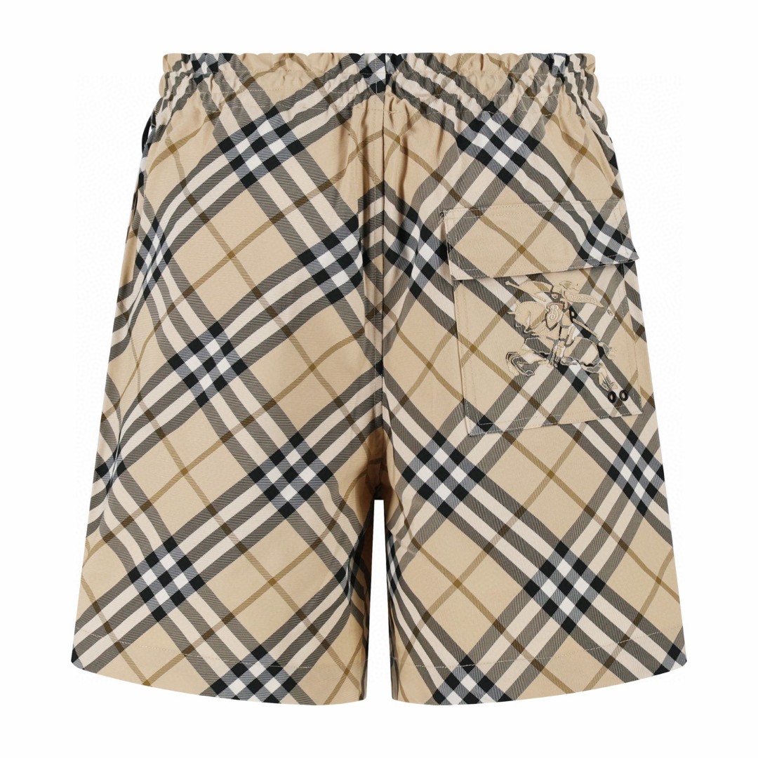 Burberry 巴宝莉 斜纹战马松紧腰沙滩短裤 裤子 五分裤 休闲裤 米色 卡其色 蓝色 A5 81055081