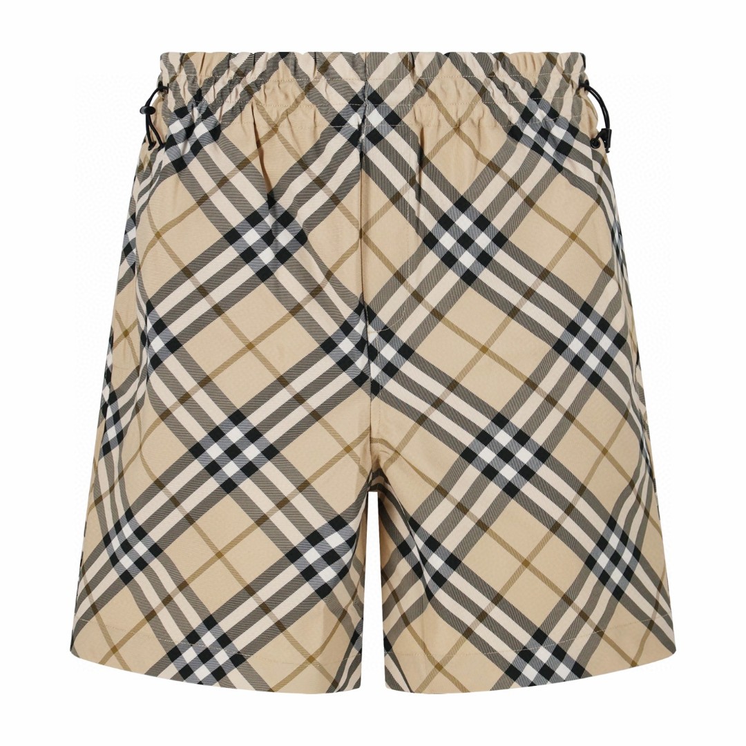 Burberry 巴宝莉 斜纹战马松紧腰沙滩短裤 裤子 五分裤 休闲裤 米色 卡其色 蓝色 A5 81055081