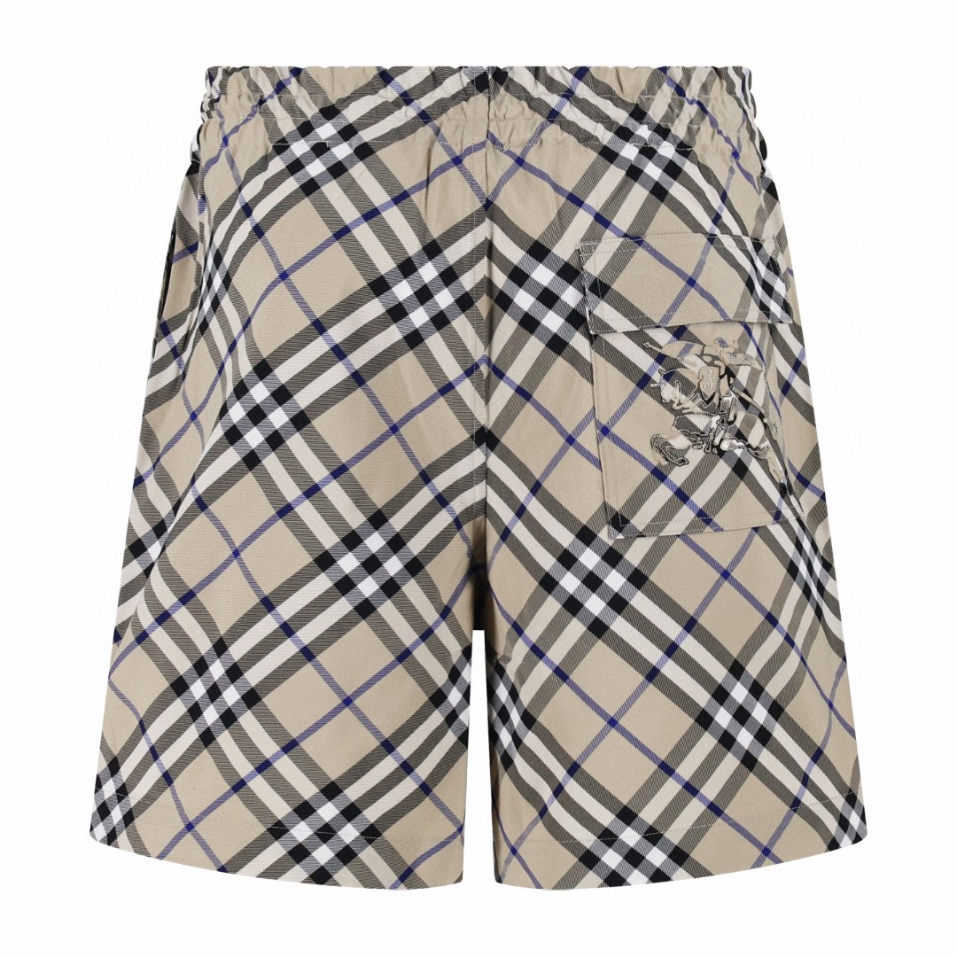 Burberry 巴宝莉 斜纹战马松紧腰沙滩短裤 裤子 五分裤 休闲裤 米色 卡其色 蓝色 A5 81055081