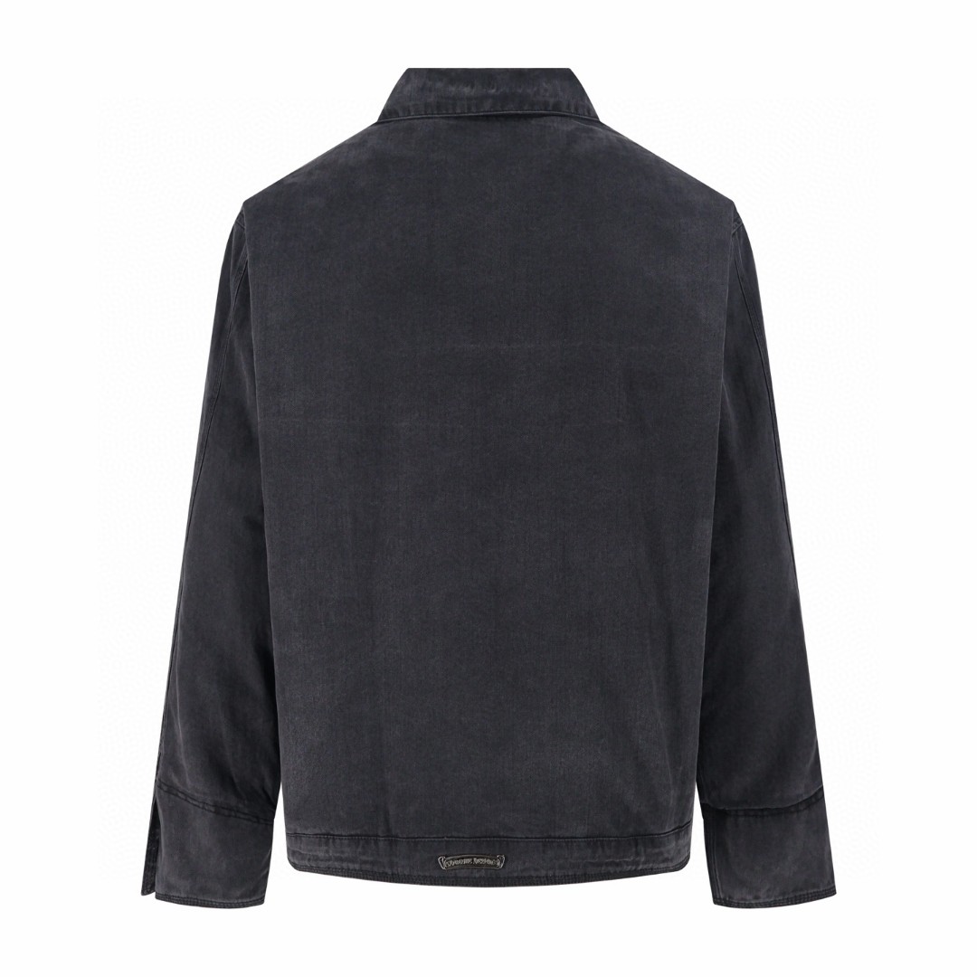 Chrome Hearts 克罗心 鱼骨纹水洗工装棉服 夹克 外套 长袖 黑色 C0