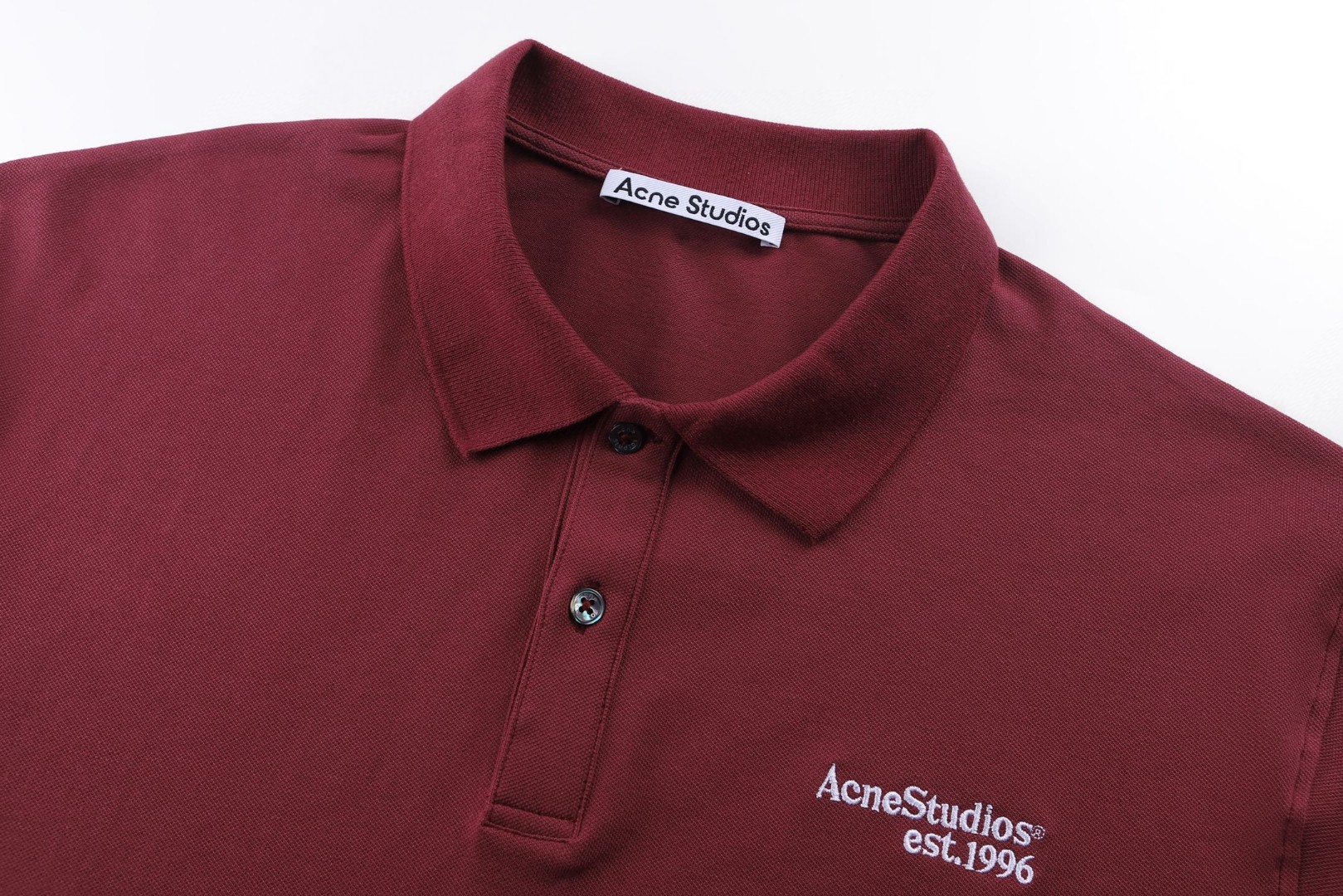 Acne Studios 翻领徽标刺绣Polo衫 T恤 短袖 黑色 红色 白色 A0 BL0433-900