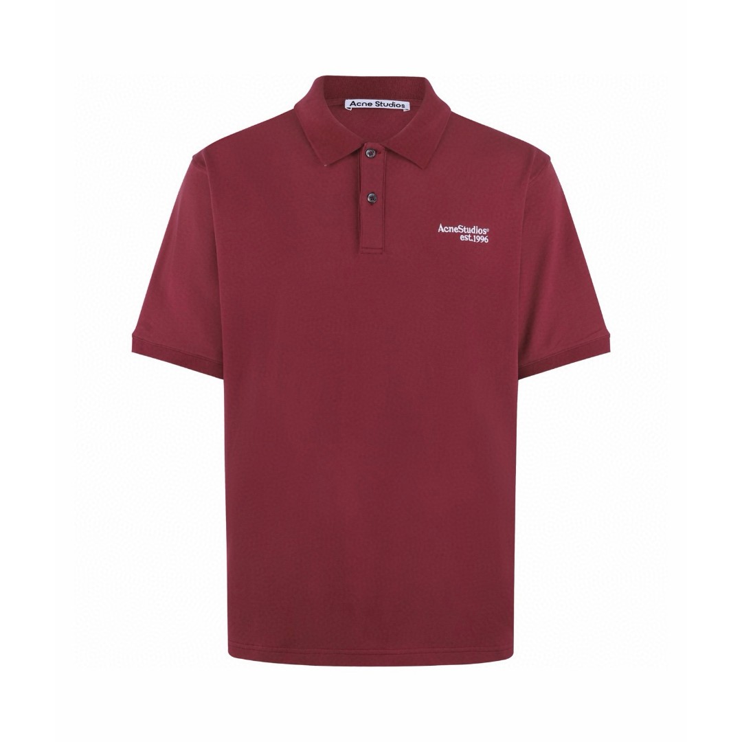 Acne Studios 翻领徽标刺绣Polo衫 T恤 短袖 黑色 红色 白色 A0 BL0433-900