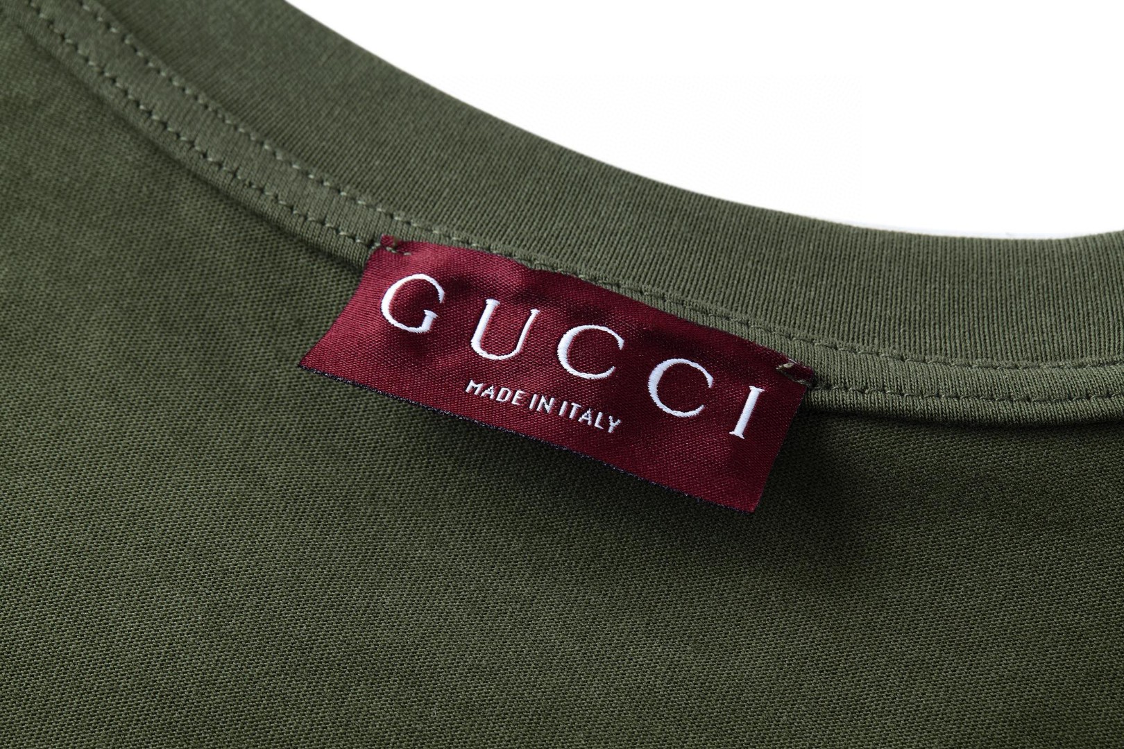 GUCCI 古驰 标识刺绣圆领短袖T恤 夏季 黑色 绿色 A0 854394-XJHN0-1043
