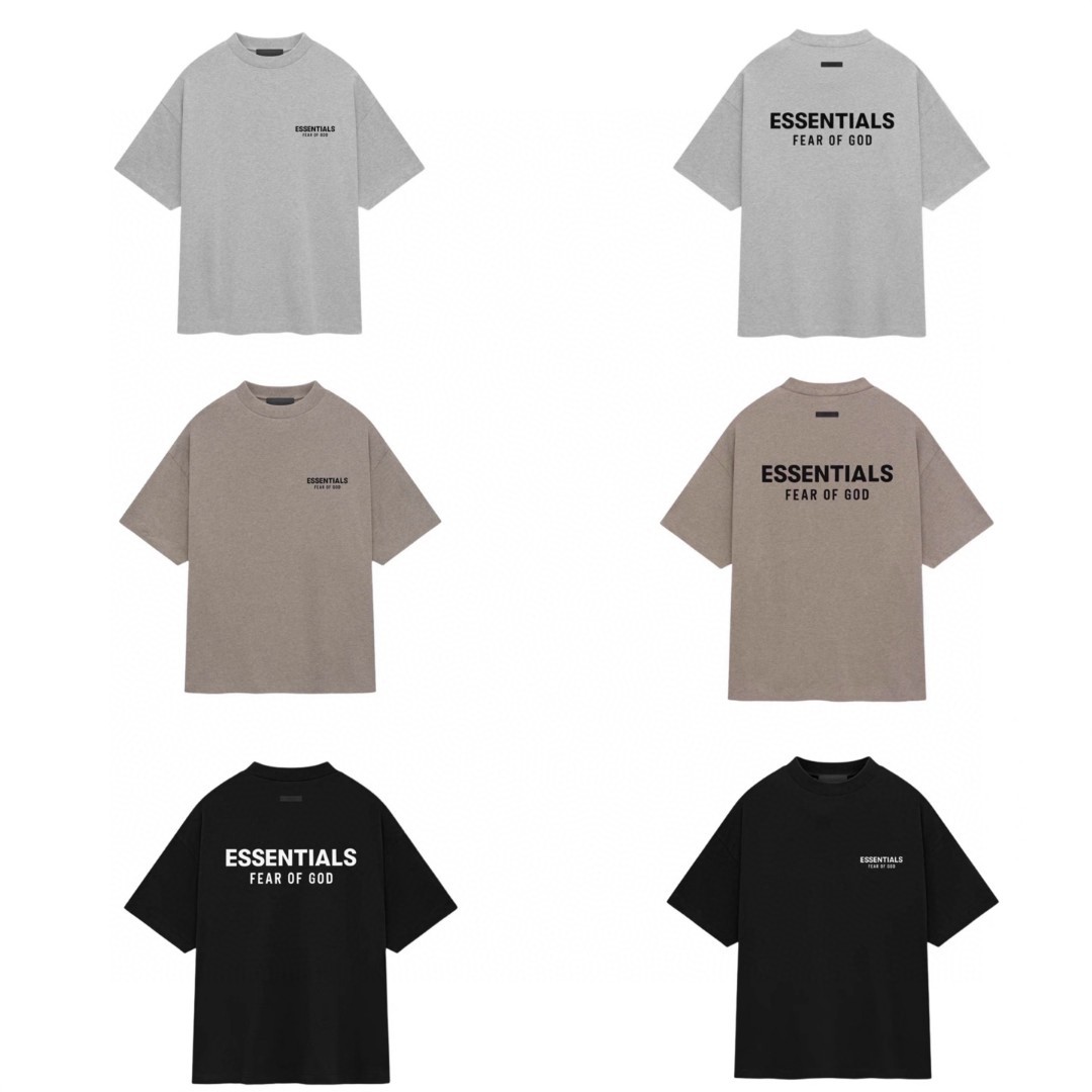 Fear of God Essentials HOLIDAY系列 字母印花圆领短袖 T恤 男女同款 夏款 浅雾灰 陨石黑 深雾灰