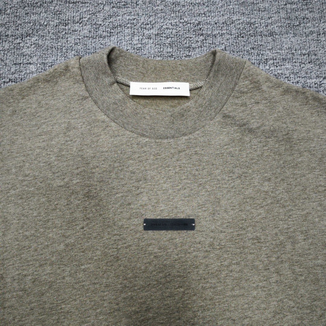 Fear of God Essentials 拉丝银硅胶字母印花圆领短袖 T恤 男女同款 夏款 黑色 燕麦色 希瑟灰