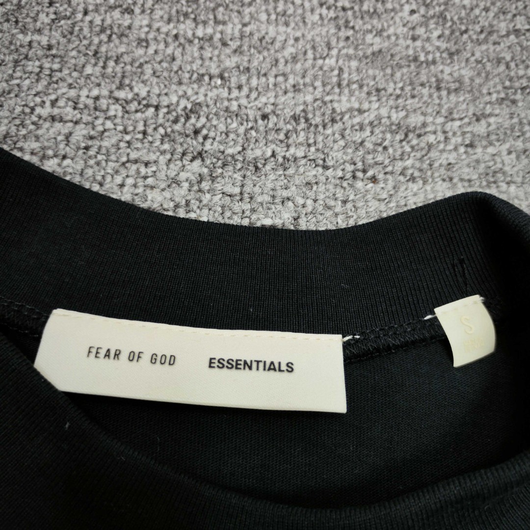 Fear of God Essentials 拉丝银硅胶字母印花圆领短袖 T恤 男女同款 夏款 黑色 燕麦色 希瑟灰