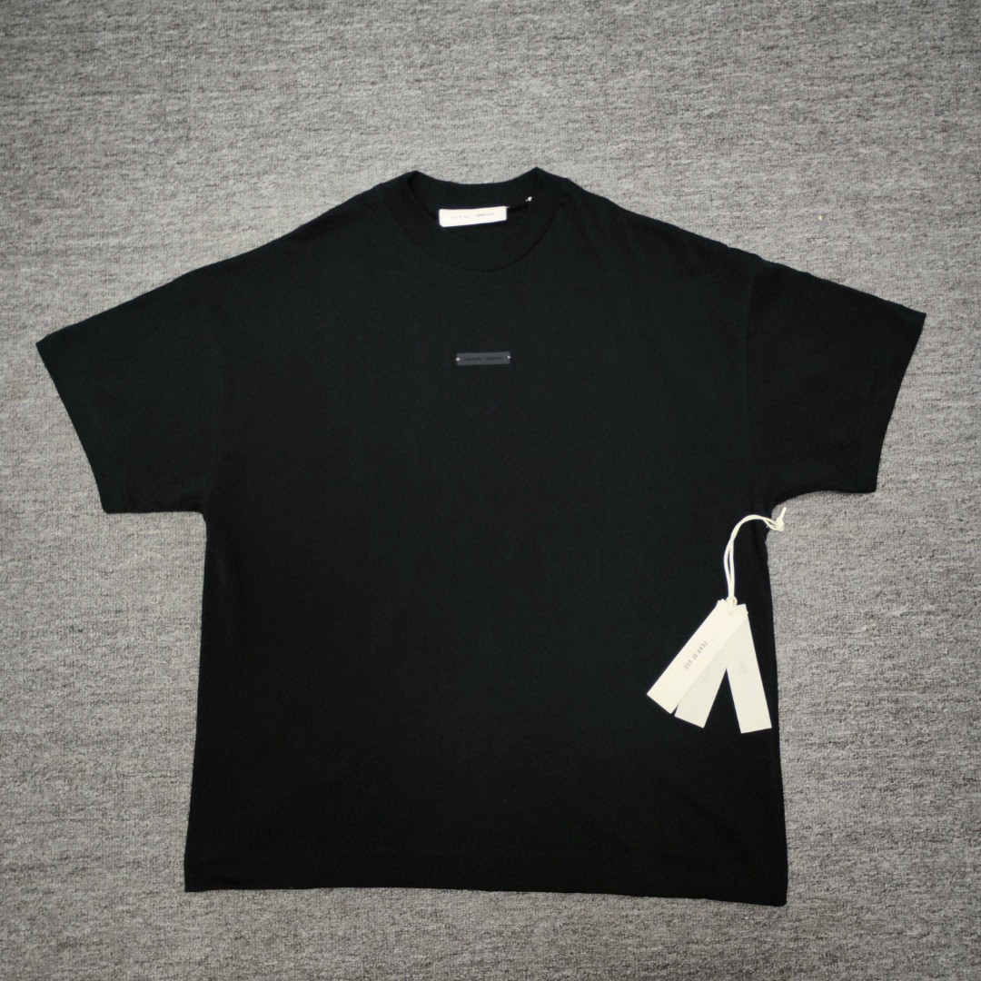 Fear of God Essentials 拉丝银硅胶字母印花圆领短袖 T恤 男女同款 夏款 黑色 燕麦色 希瑟灰