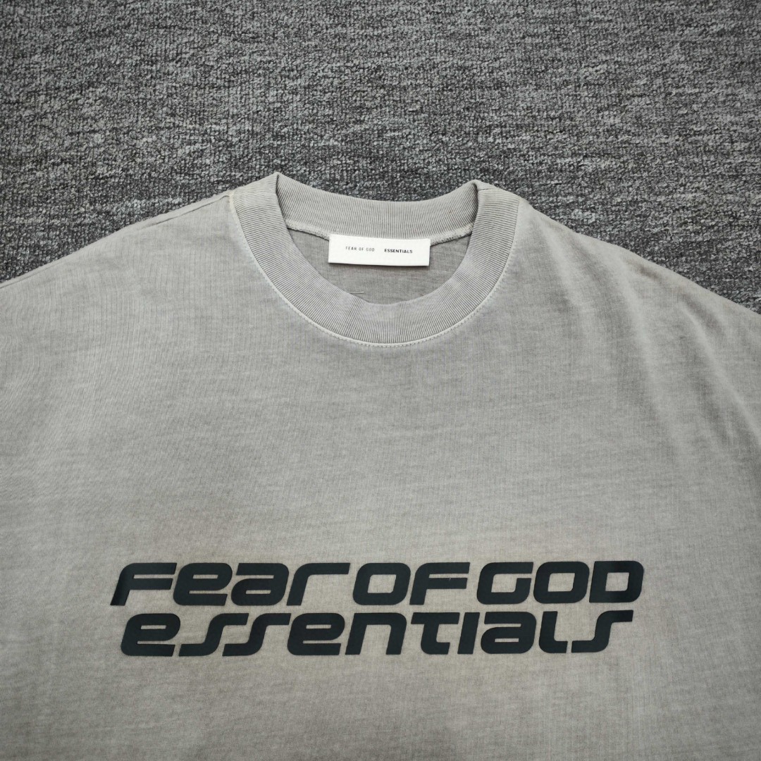 Fear of God Essentials 硅胶字母印花圆领短袖 T恤 男女同款 夏款 铁莫灰 复古黑 烟雾灰