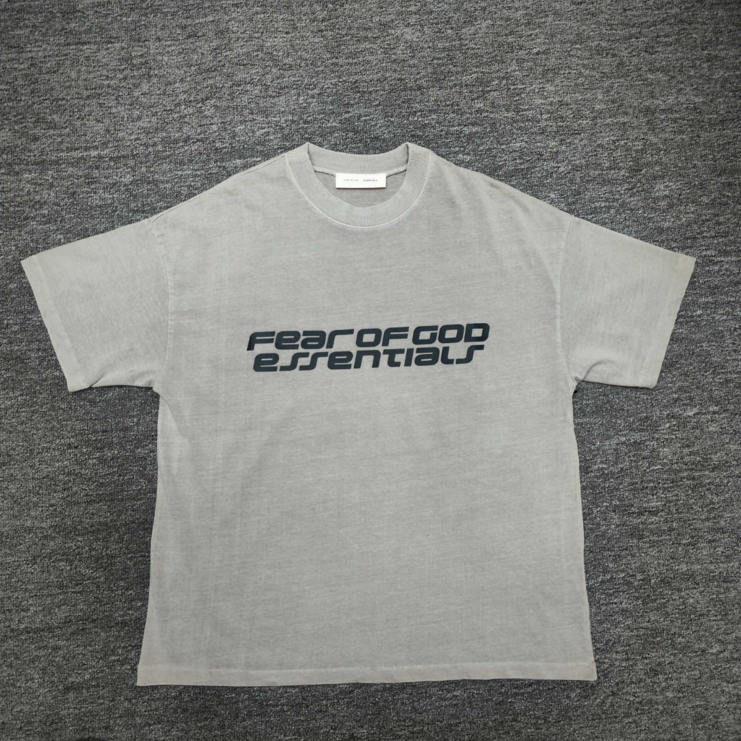 Fear of God Essentials 硅胶字母印花圆领短袖 T恤 男女同款 夏款 铁莫灰 复古黑 烟雾灰