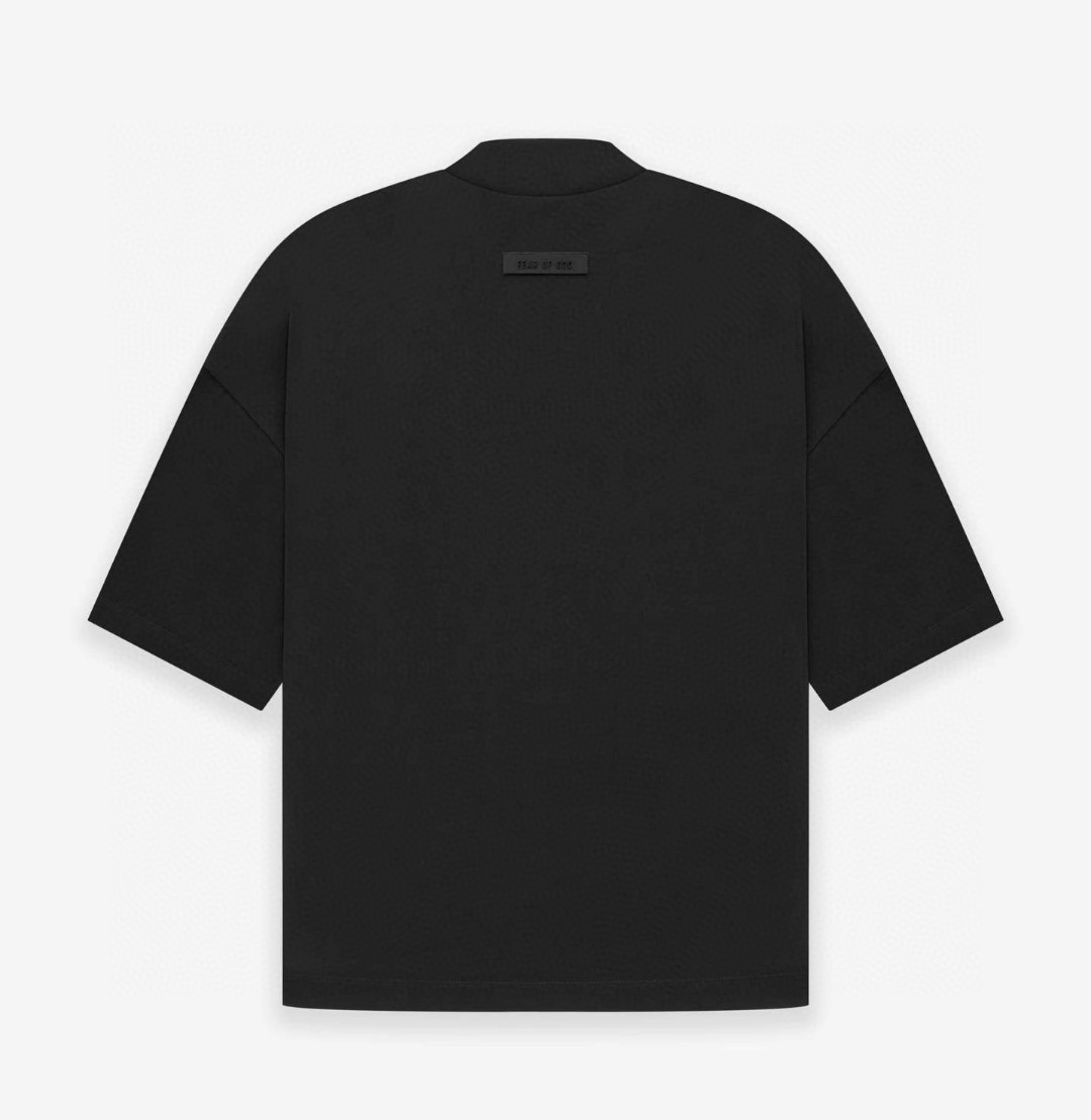 Fear of God Essentials 硅胶植绒字母印花圆领短袖 T恤 男女同款 夏款 玄青黑