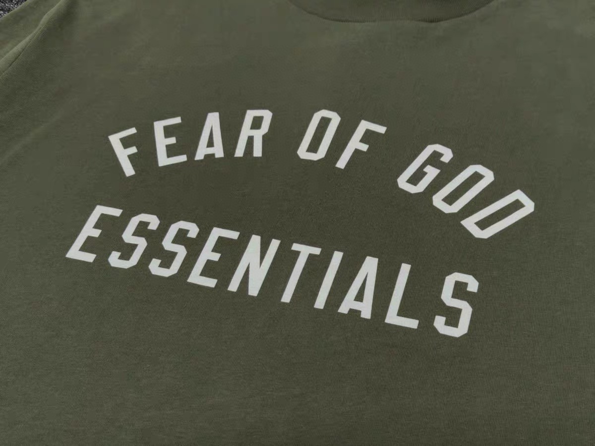 Fear of God Essentials BACK TO SCHOOL系列 字母印花圆领短袖 T恤 男女同款 夏款 曜石黑 橄榄绿 常青绿 燕麦灰 象牙白