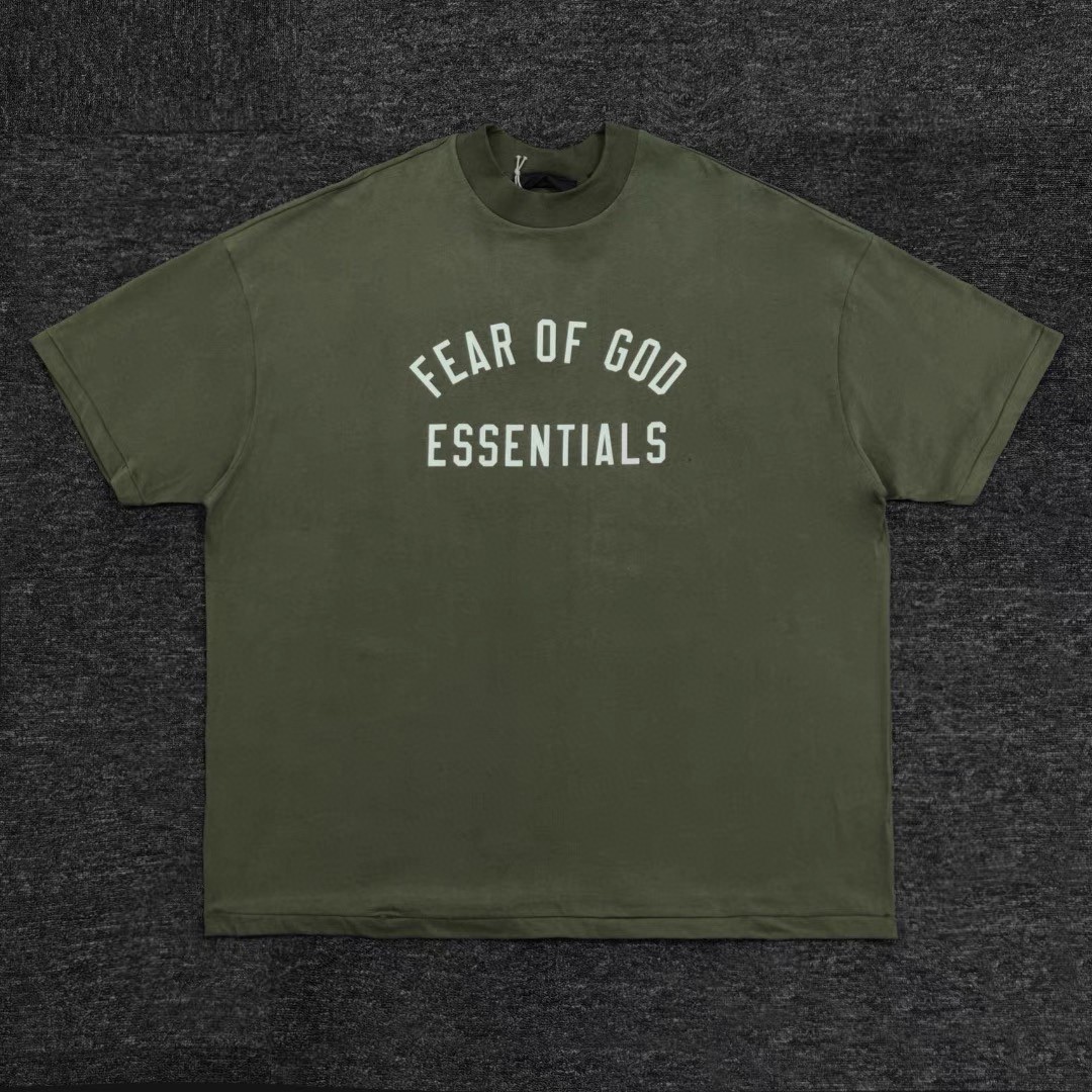 Fear of God Essentials BACK TO SCHOOL系列 字母印花圆领短袖 T恤 男女同款 夏款 曜石黑 橄榄绿 常青绿 燕麦灰 象牙白