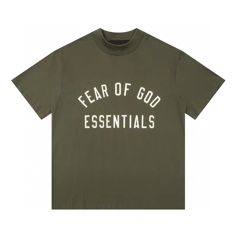 Fear of God Essentials BACK TO SCHOOL系列 字母印花圆领短袖 T恤 男女同款 夏款 曜石黑 橄榄绿 常青绿 燕麦灰 象牙白