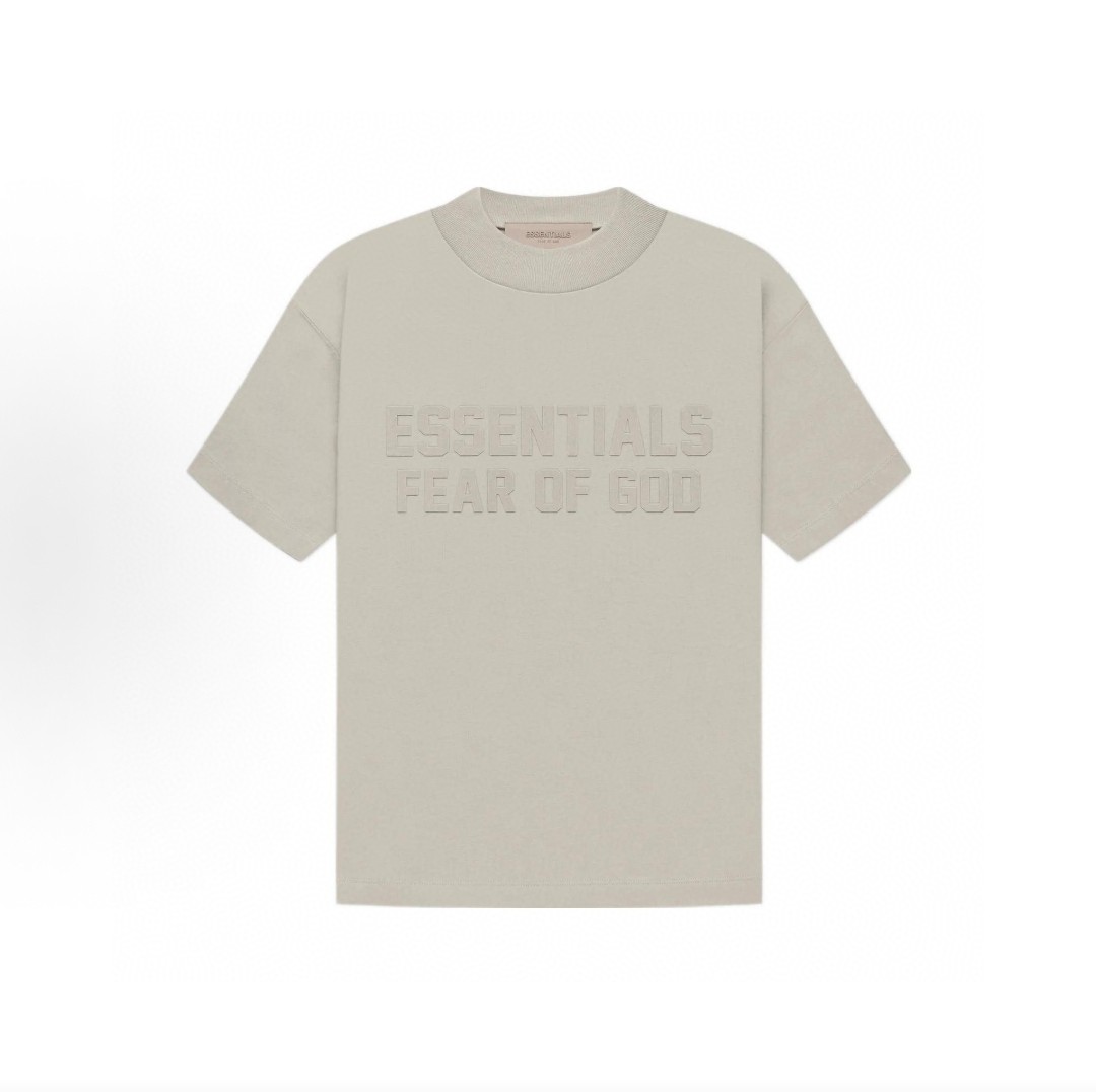 Fear of God Essentials 双排植绒字母印花圆领短袖 T恤 男女同款 夏款 珊瑚红 烟丝色 黑棕色 蛋壳白 烟灰色