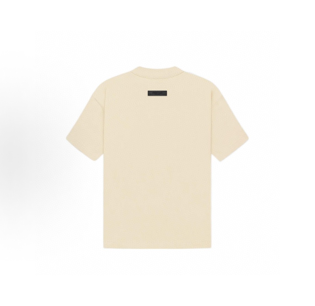 Fear of God Essentials 双排植绒字母印花圆领短袖 T恤 男女同款 夏款 珊瑚红 烟丝色 黑棕色 蛋壳白 烟灰色