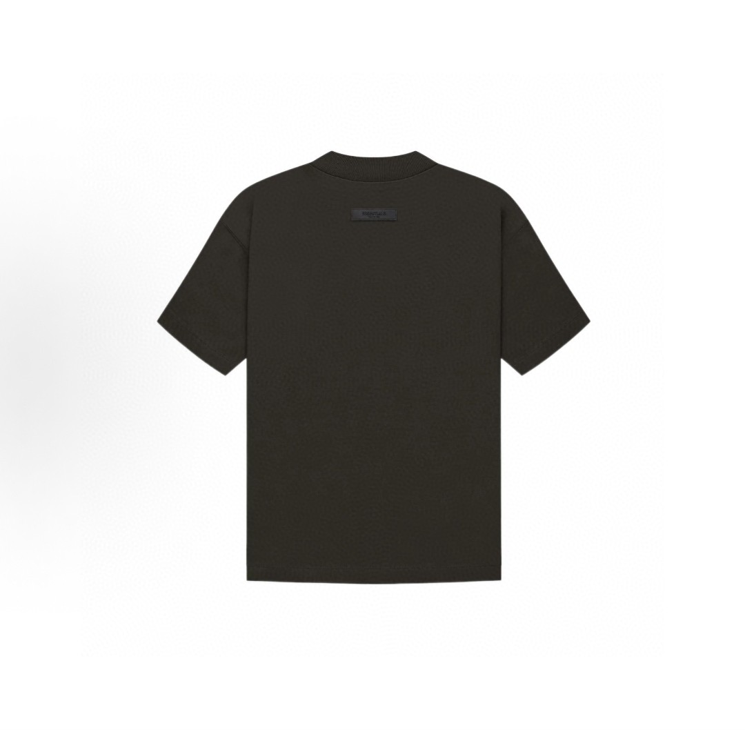 Fear of God Essentials 双排植绒字母印花圆领短袖 T恤 男女同款 夏款 珊瑚红 烟丝色 黑棕色 蛋壳白 烟灰色