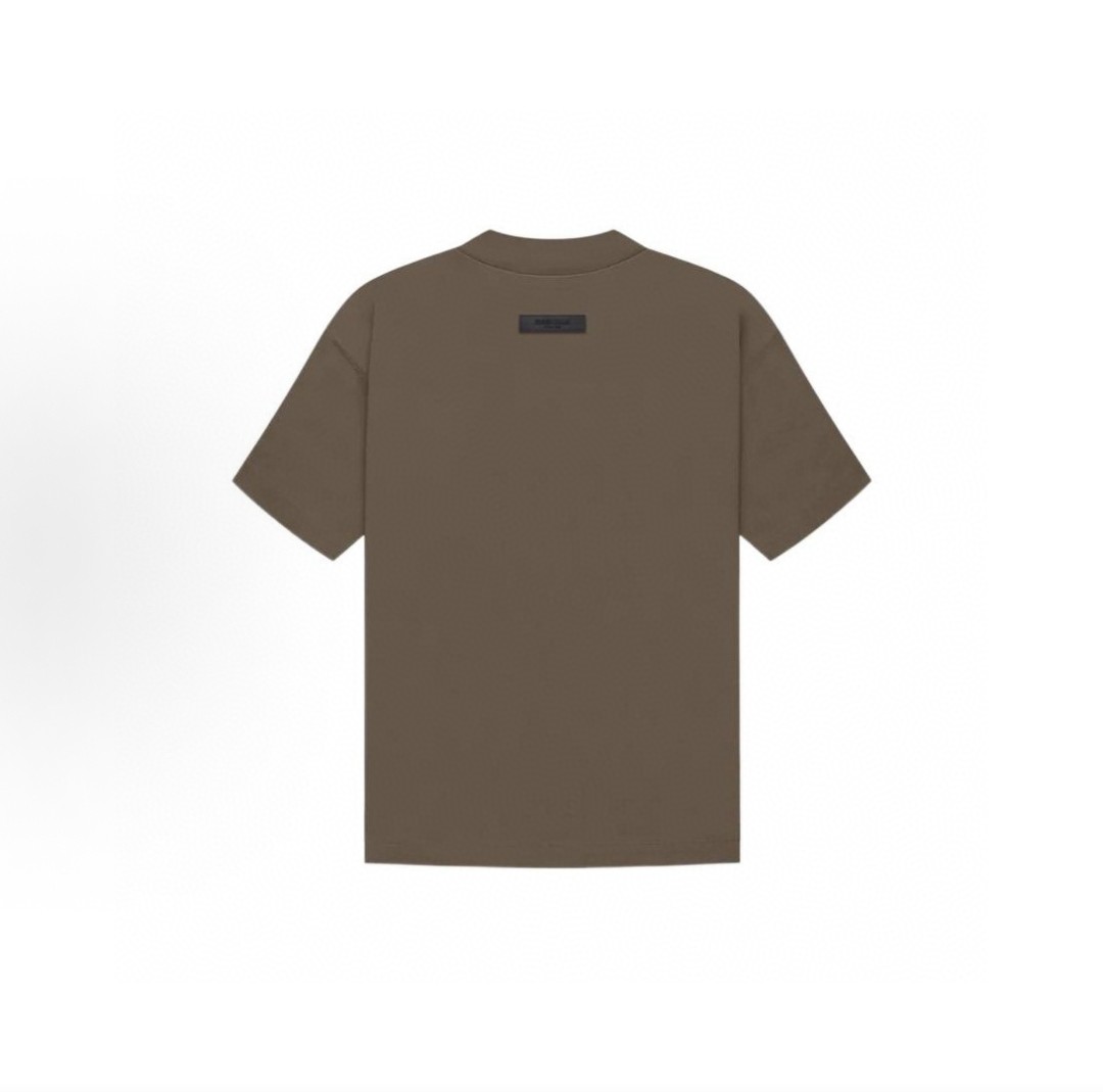 Fear of God Essentials 双排植绒字母印花圆领短袖 T恤 男女同款 夏款 珊瑚红 烟丝色 黑棕色 蛋壳白 烟灰色