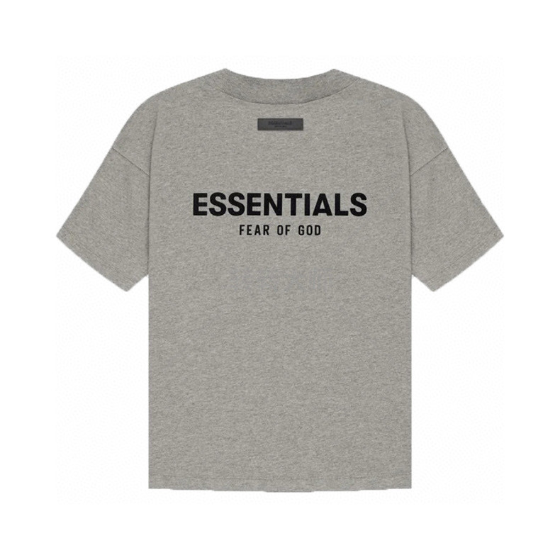 Fear of God Essentials 胸口后背植绒字母印花圆领短袖 T恤 男女同款 夏款 黑色 燕麦色 深燕麦色