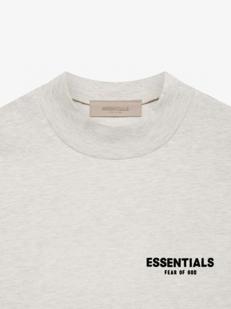 Fear of God Essentials 胸口后背植绒字母印花圆领短袖 T恤 男女同款 夏款 黑色 燕麦色 深燕麦色