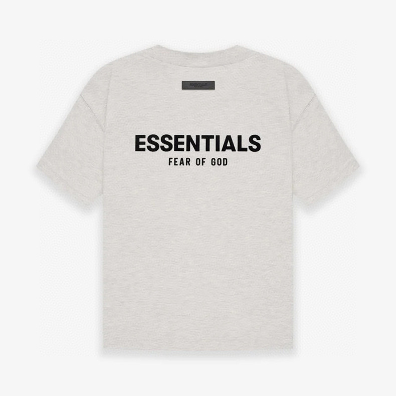 Fear of God Essentials 胸口后背植绒字母印花圆领短袖 T恤 男女同款 夏款 黑色 燕麦色 深燕麦色