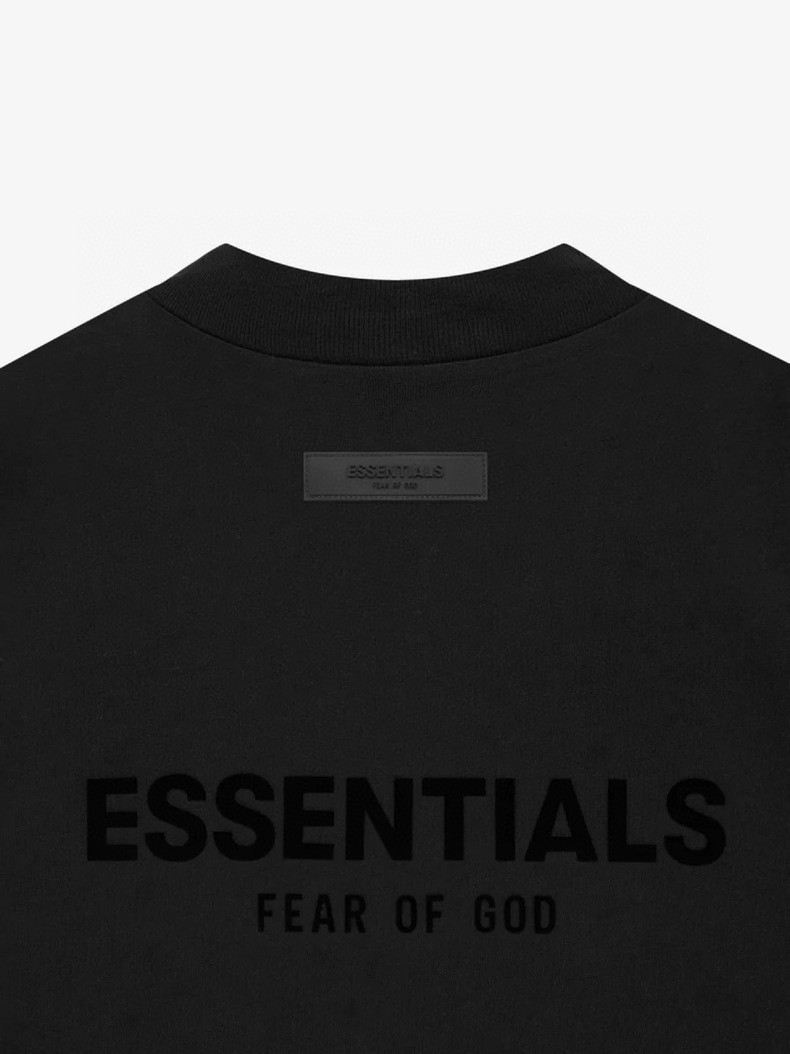 Fear of God Essentials 胸口后背植绒字母印花圆领短袖 T恤 男女同款 夏款 黑色 燕麦色 深燕麦色
