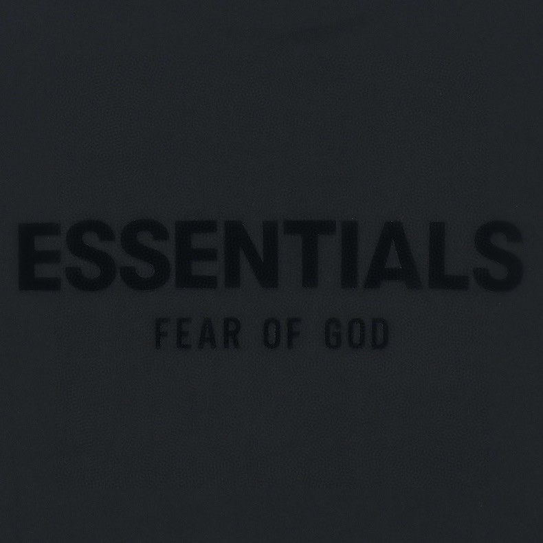 Fear of God Essentials 胸口后背植绒字母印花圆领短袖 T恤 男女同款 夏款 黑色 燕麦色 深燕麦色