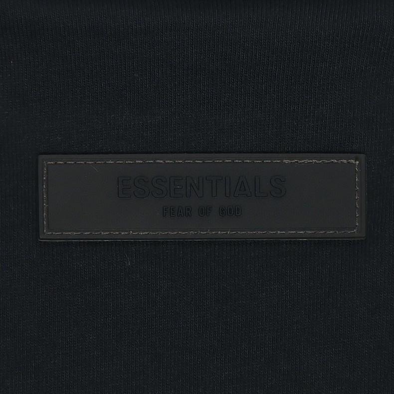 Fear of God Essentials 胸口后背植绒字母印花圆领短袖 T恤 男女同款 夏款 黑色 燕麦色 深燕麦色
