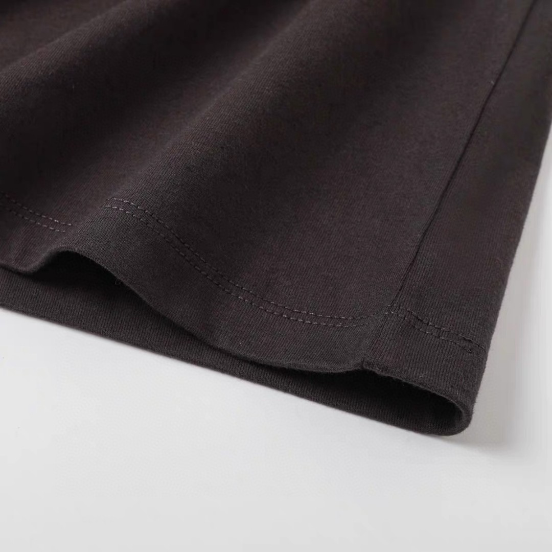 Fear of God Essentials 1977系列 植绒印花圆领短袖 T恤 男女同款 夏款 深麻灰 铁黑色