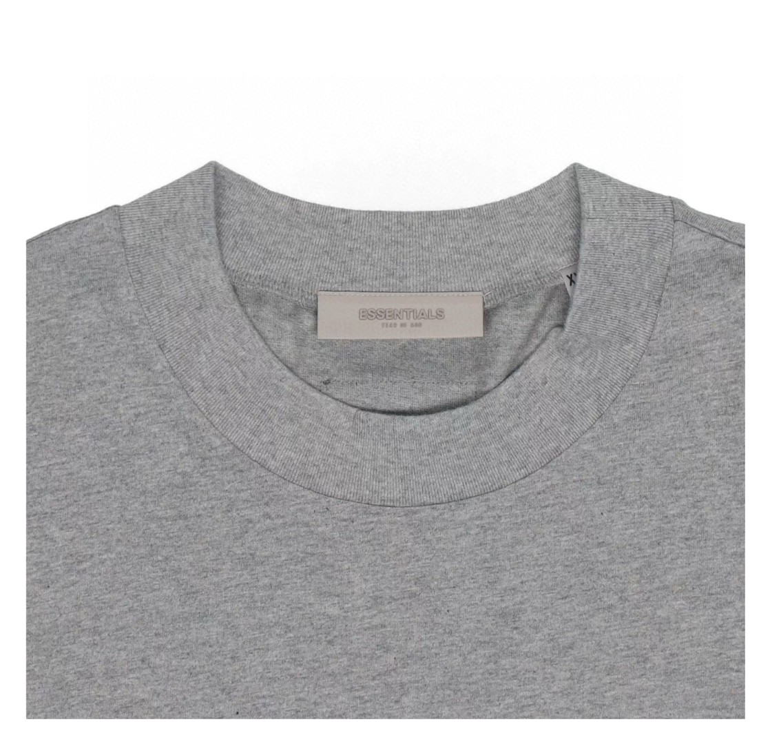 Fear of God Essentials 1977系列 植绒印花圆领短袖 T恤 男女同款 夏款 深麻灰 铁黑色