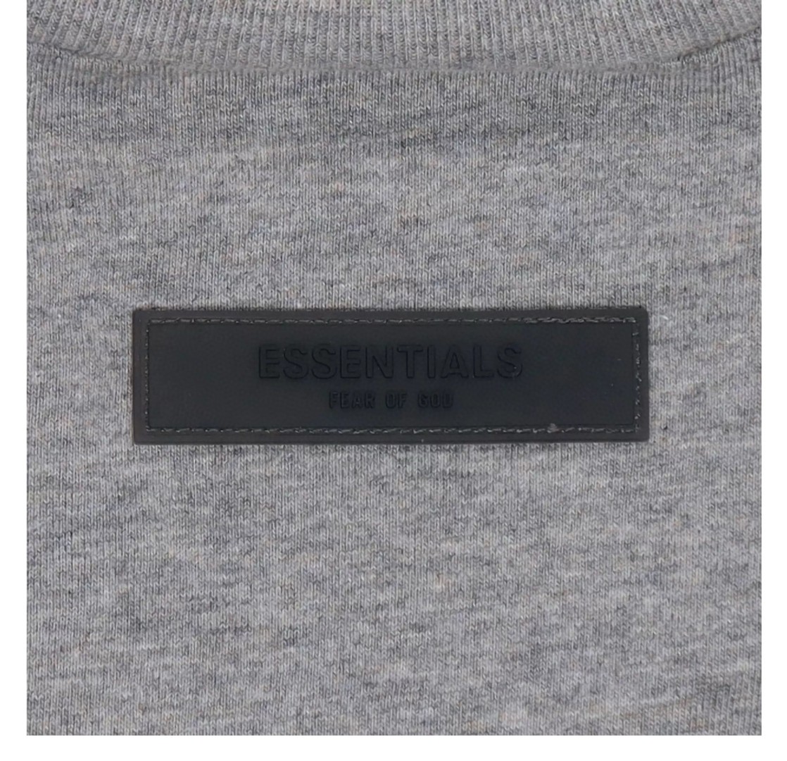 Fear of God Essentials 1977系列 植绒印花圆领短袖 T恤 男女同款 夏款 深麻灰 铁黑色