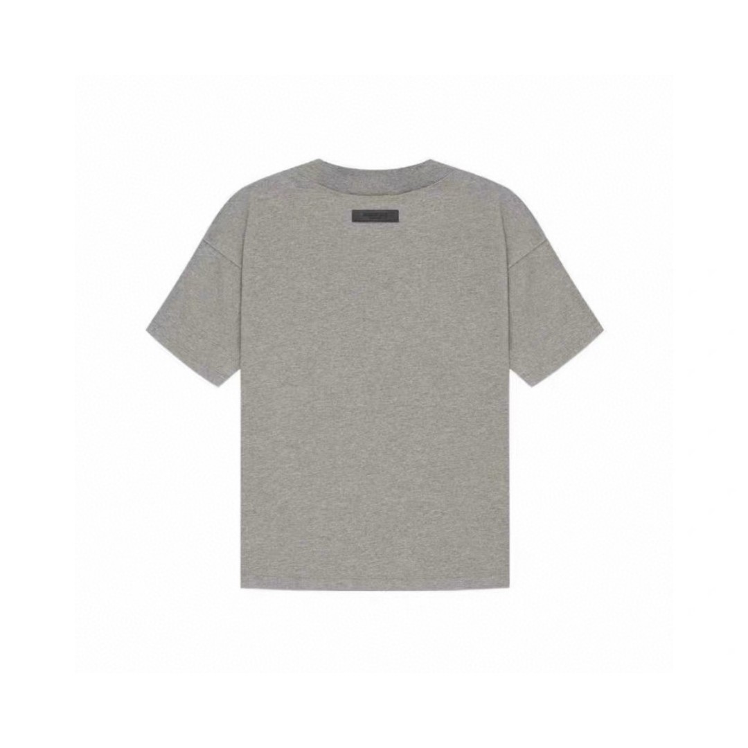 Fear of God Essentials 1977系列 植绒印花圆领短袖 T恤 男女同款 夏款 深麻灰 铁黑色
