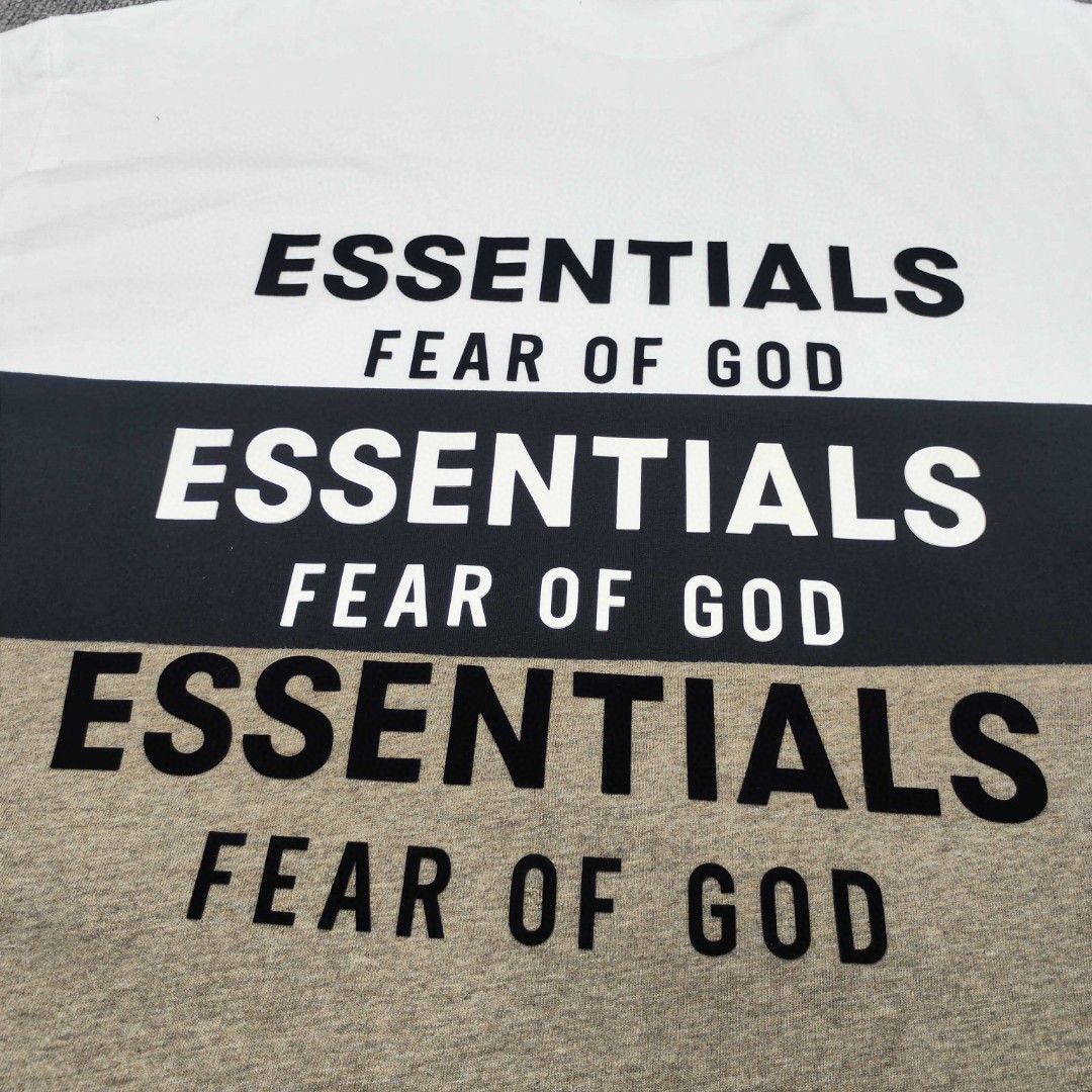 Fear of God Essentials ALWAYS ON系列 硅胶字母印花圆领短袖 T恤 男女同款 夏款 亮白色 亚瑟灰 玄青黑