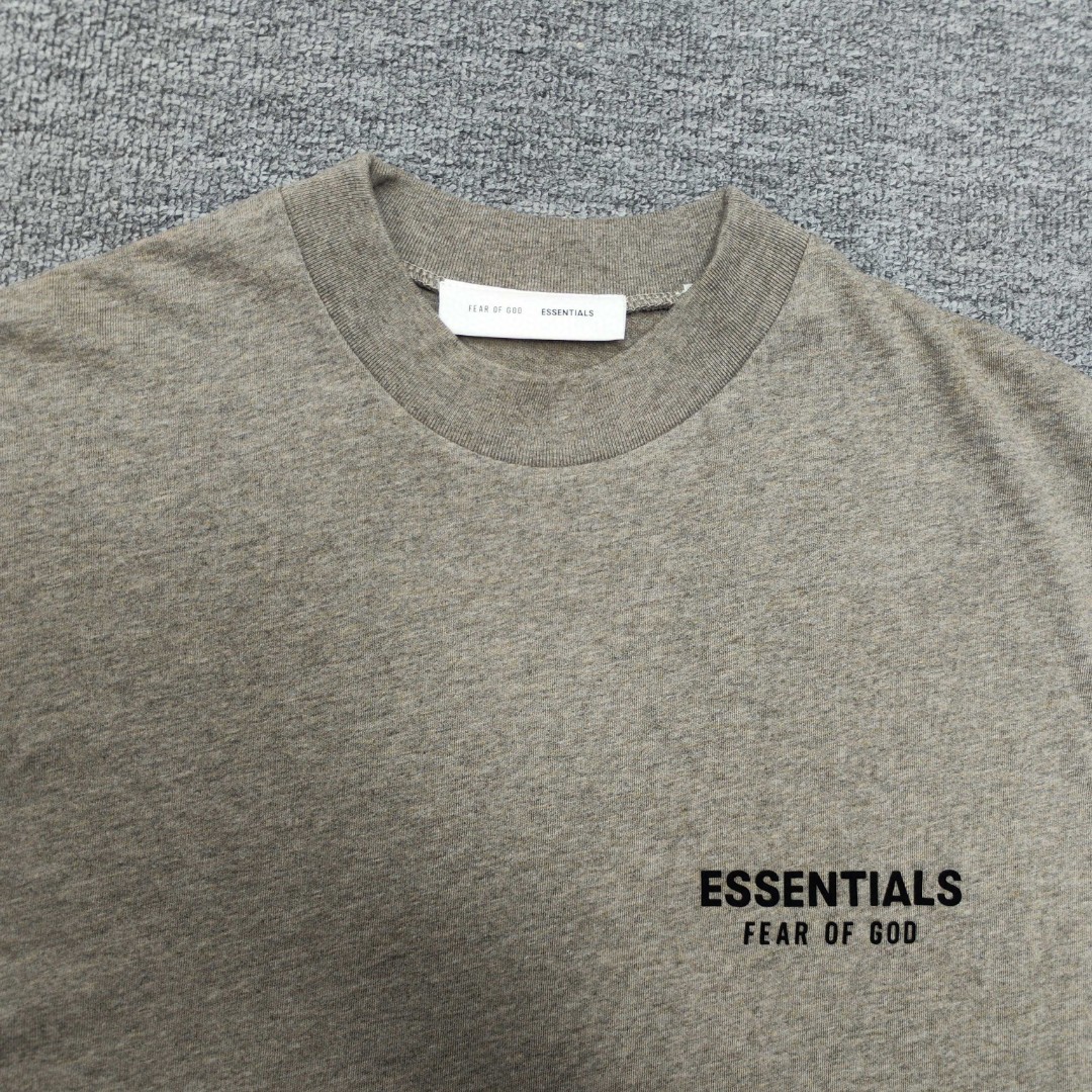 Fear of God Essentials ALWAYS ON系列 硅胶字母印花圆领短袖 T恤 男女同款 夏款 亮白色 亚瑟灰 玄青黑