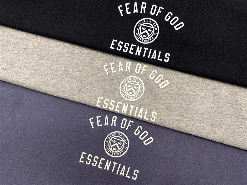 Fear of God Essentials HOLIDAY系列 字母印花圆领短袖 T恤 男女同款 夏款 黛海蓝 深雾灰 陨石黑