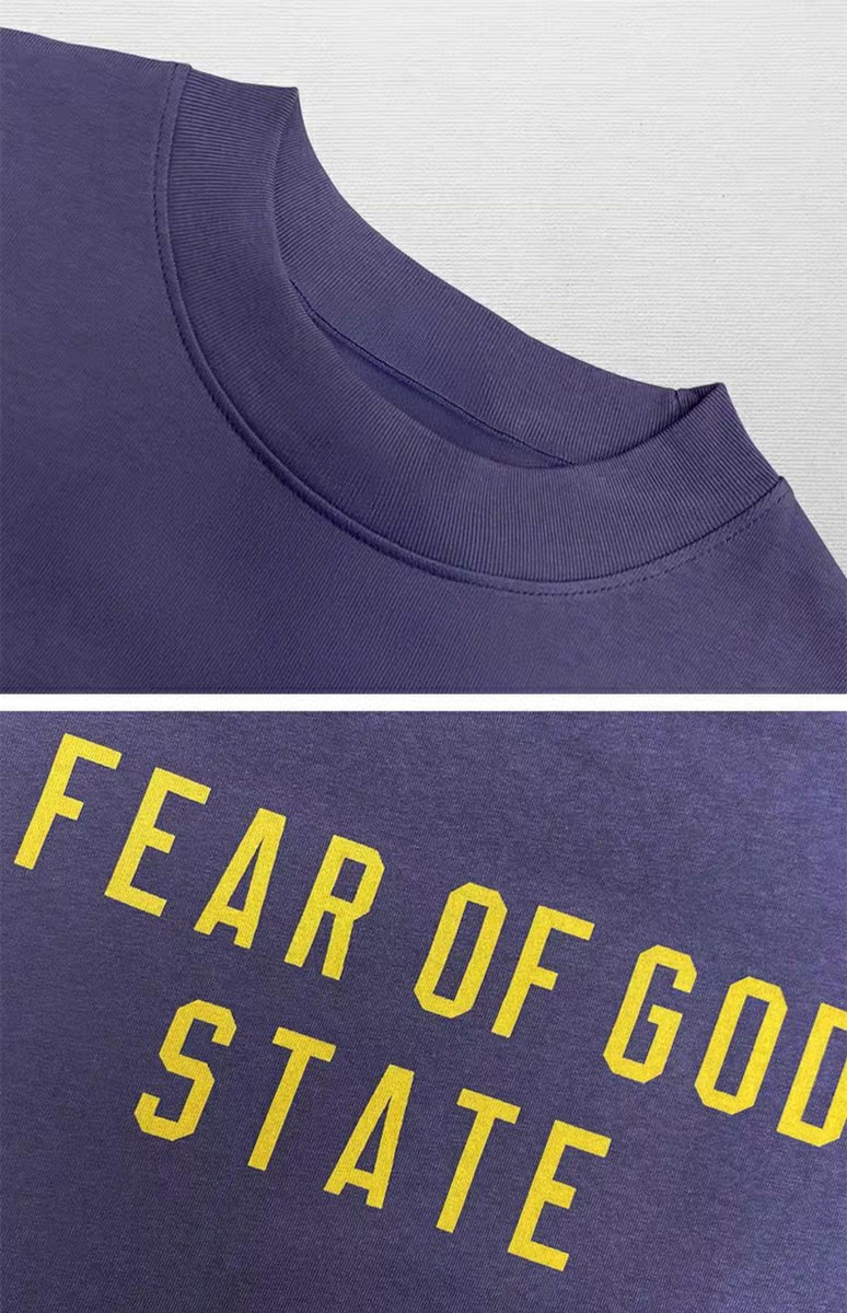Fear of God Essentials HOLIDAY系列 字母印花圆领短袖 T恤 男女同款 夏款 曜石黑 幽兰紫