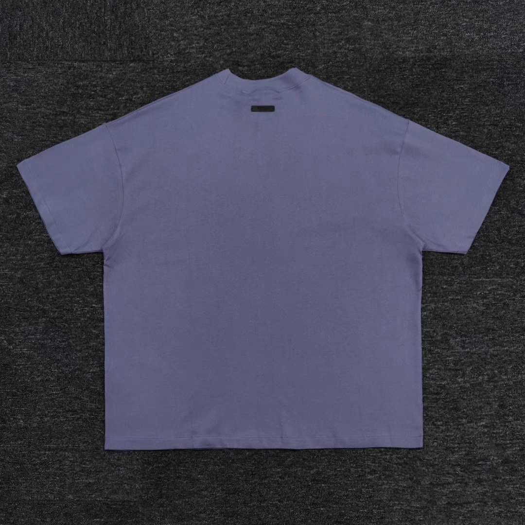Fear of God Essentials HOLIDAY系列 字母印花圆领短袖 T恤 男女同款 夏款 曜石黑 幽兰紫