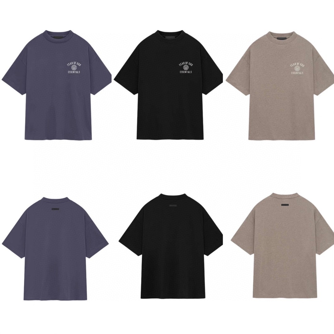 Fear of God Essentials HOLIDAY系列 字母印花圆领短袖 T恤 男女同款 夏款 黛海蓝 深雾灰 陨石黑