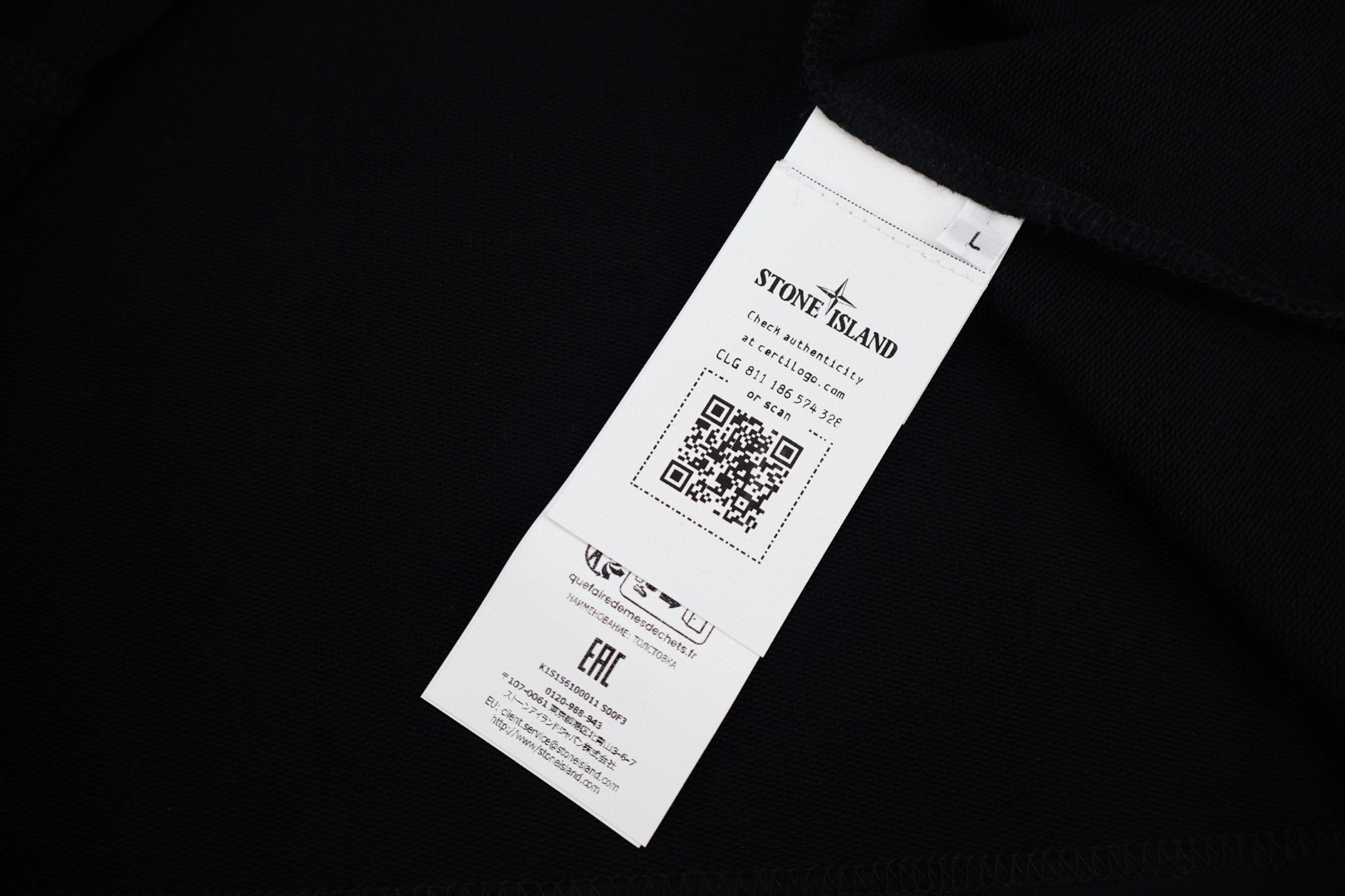 STONE ISLAND 石头岛 幽灵袖标套头卫衣 外套 长袖 黑色 A7 K1S156100011S00F3V0029