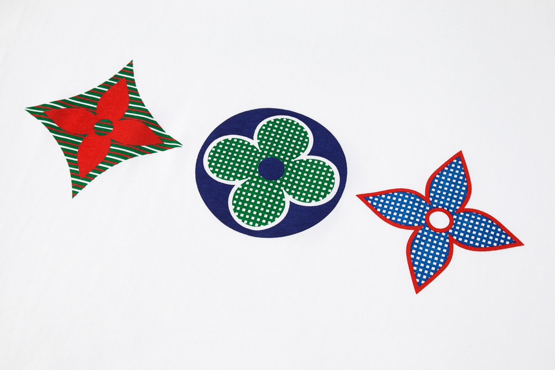 LOUIS VUITTON 路易威登 三花图案圆领短袖 T恤 白色 A0 1A7WIC