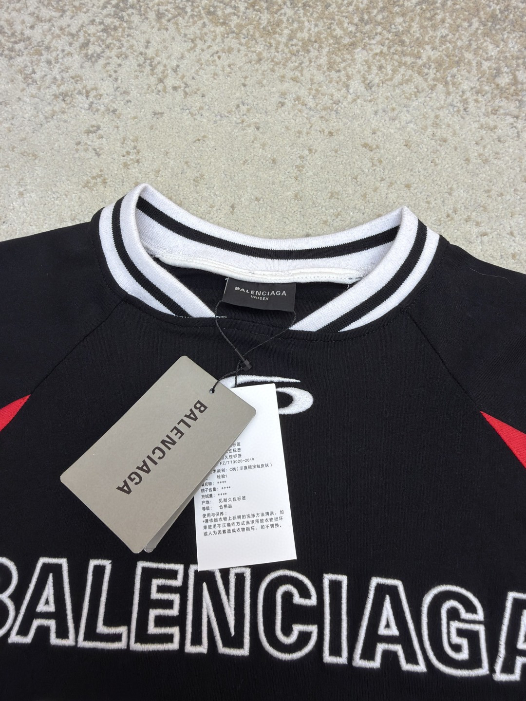 Balenciaga 巴黎世家 NBA联名款 刺绣长袖T恤 黑色 B0 864877TTVW21060