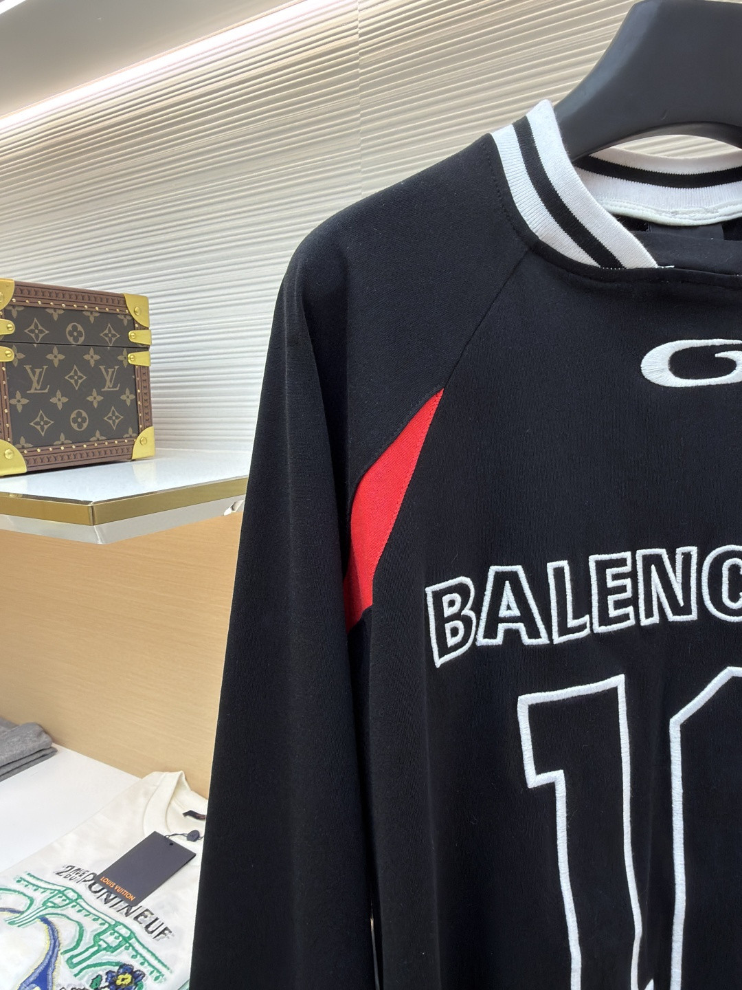 Balenciaga 巴黎世家 NBA联名款 刺绣长袖T恤 黑色 B0 864877TTVW21060