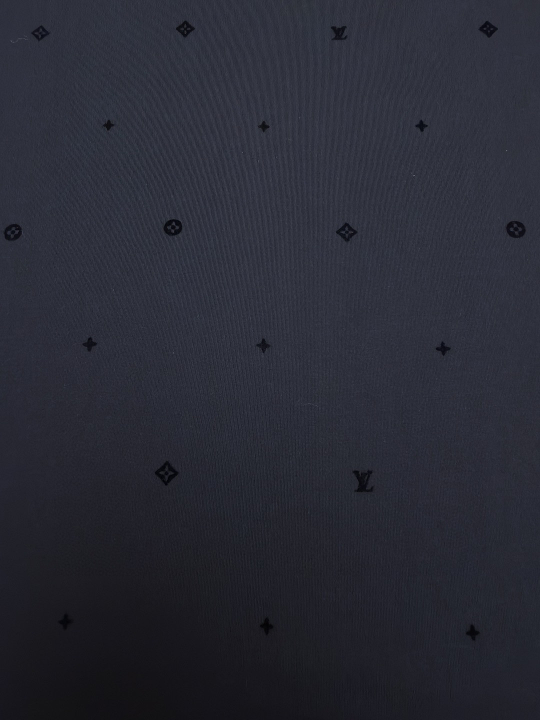 LOUIS VUITTON 路易威登 LV 植绒印花暗纹圆领T恤 短袖 白色 黑色 A0 