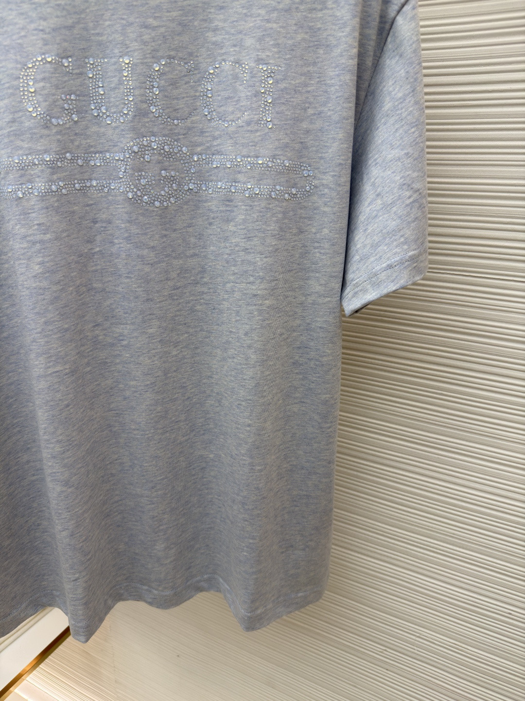 GUCCI 古驰 烫钻logo标识圆领短袖 T恤 夏季 黑色 灰色 A0 796395-XJG36-1043