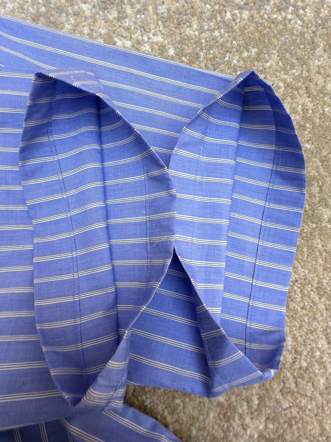 LOUIS VUITTON 路易威登 LV 条纹提花印花短袖衬衫 夏季 蓝色 A5 1AJURI