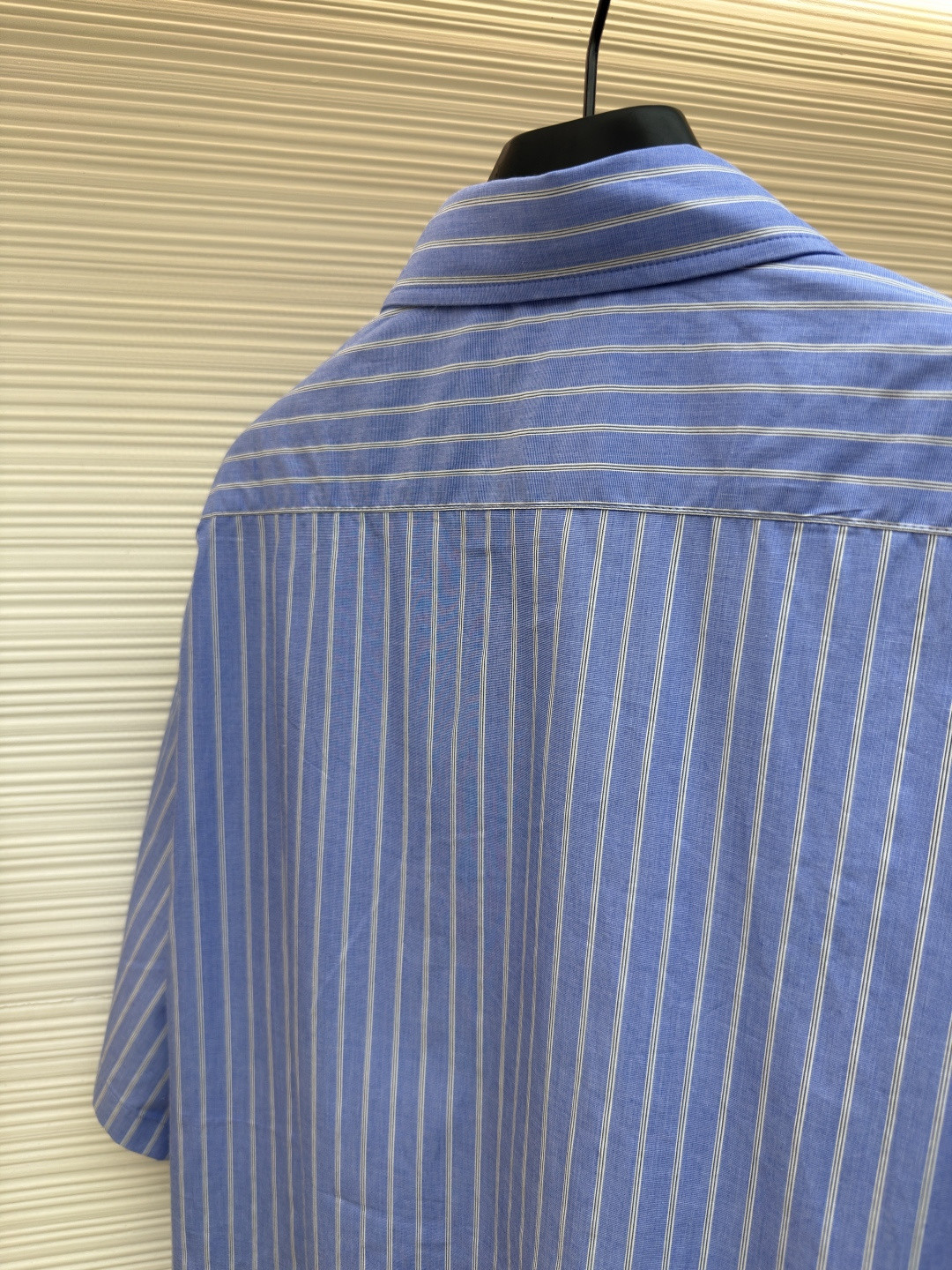 LOUIS VUITTON 路易威登 LV 条纹提花印花短袖衬衫 夏季 蓝色 A5 1AJURI